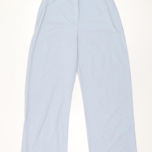 Bershka Womens Blue Polyester Trousers Size 10 L32 in Regular Zip