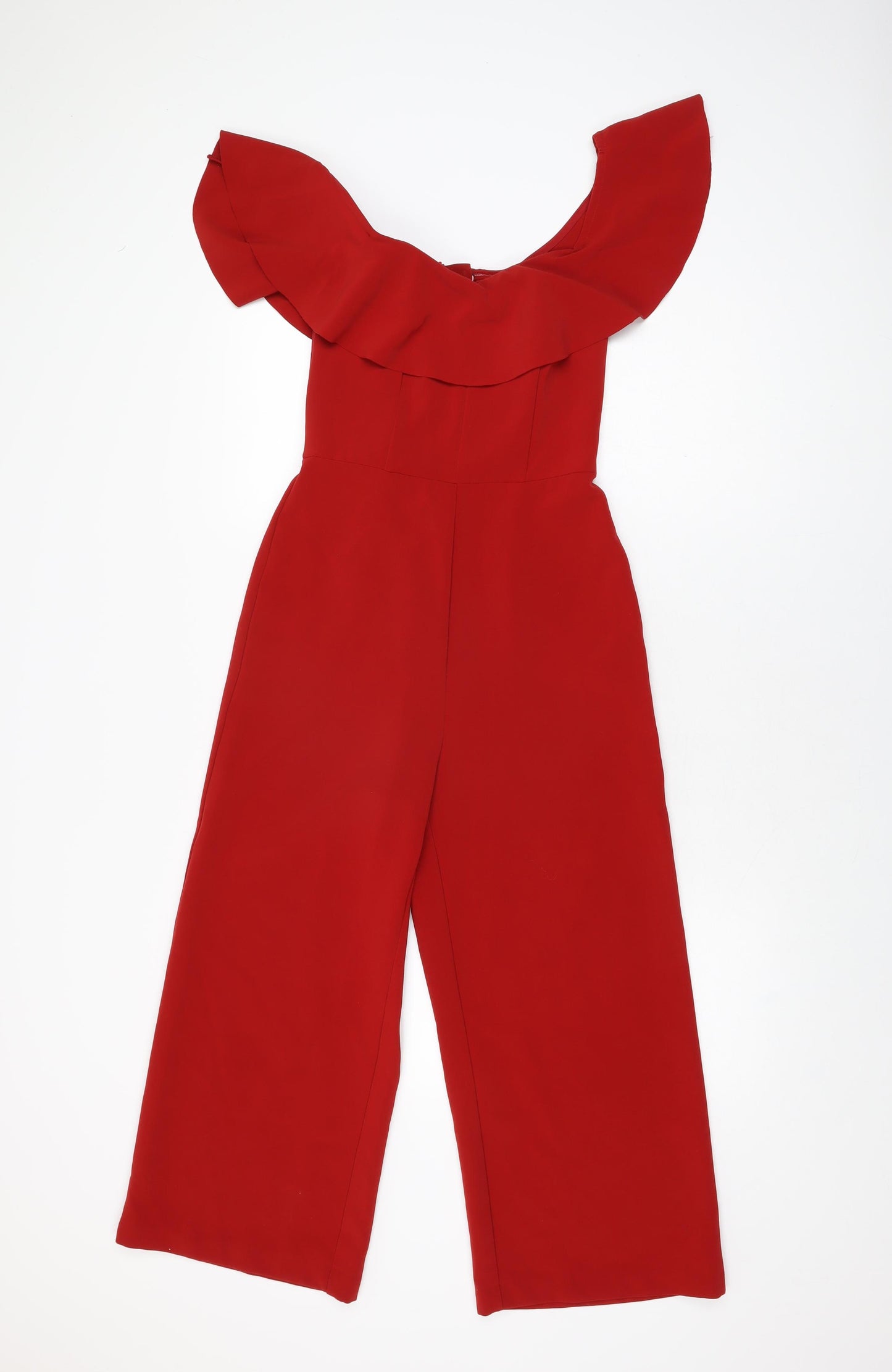 H&M Womens Red Polyester Jumpsuit One-Piece Size 8 L23 in Zip