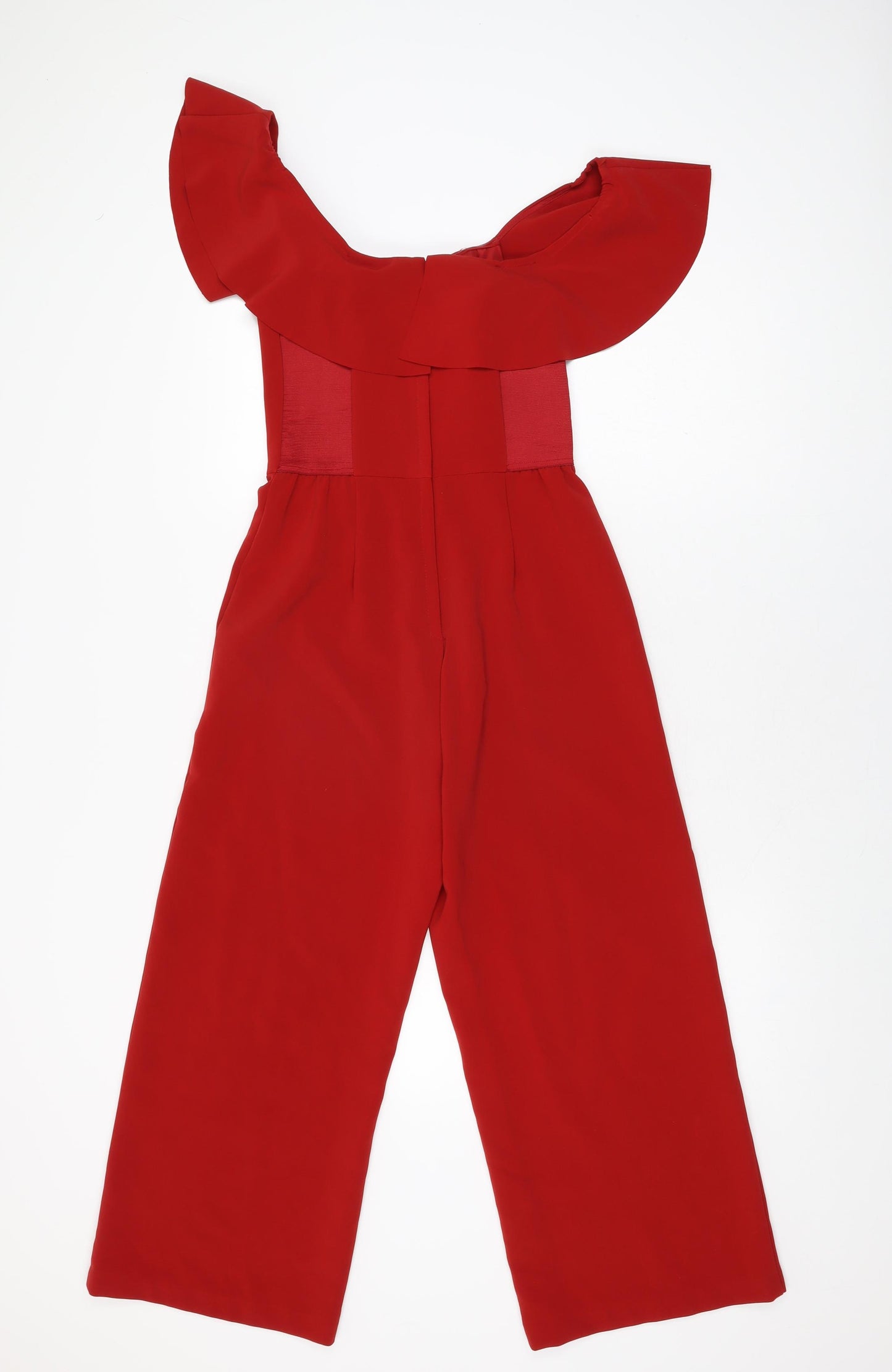 H&M Womens Red Polyester Jumpsuit One-Piece Size 8 L23 in Zip