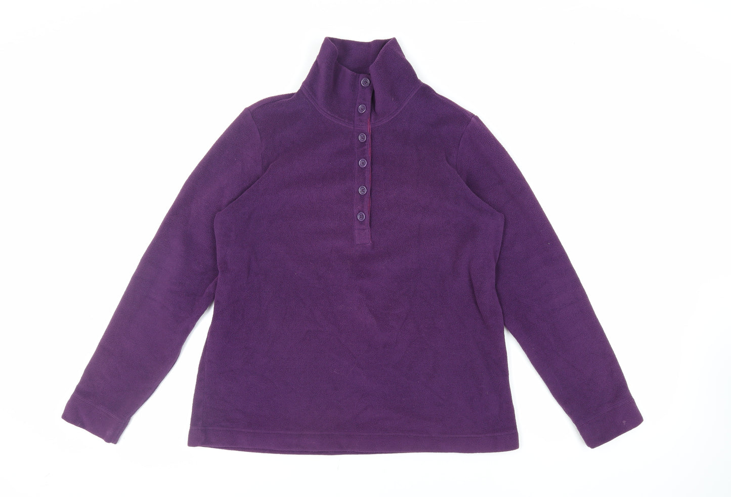 Lands' End Womens Purple Polyester Pullover Sweatshirt Size M Button