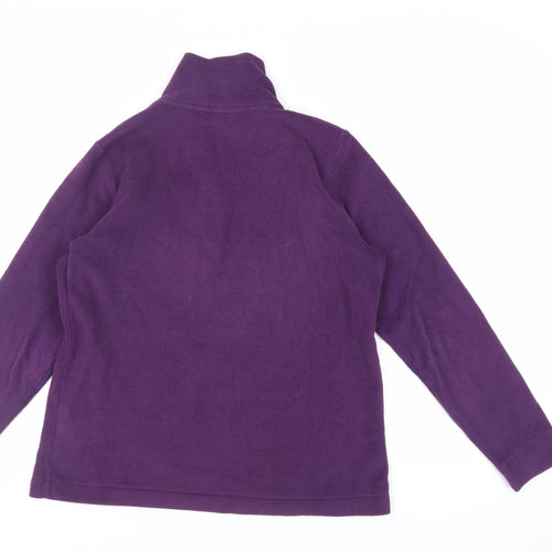 Lands' End Womens Purple Polyester Pullover Sweatshirt Size M Button