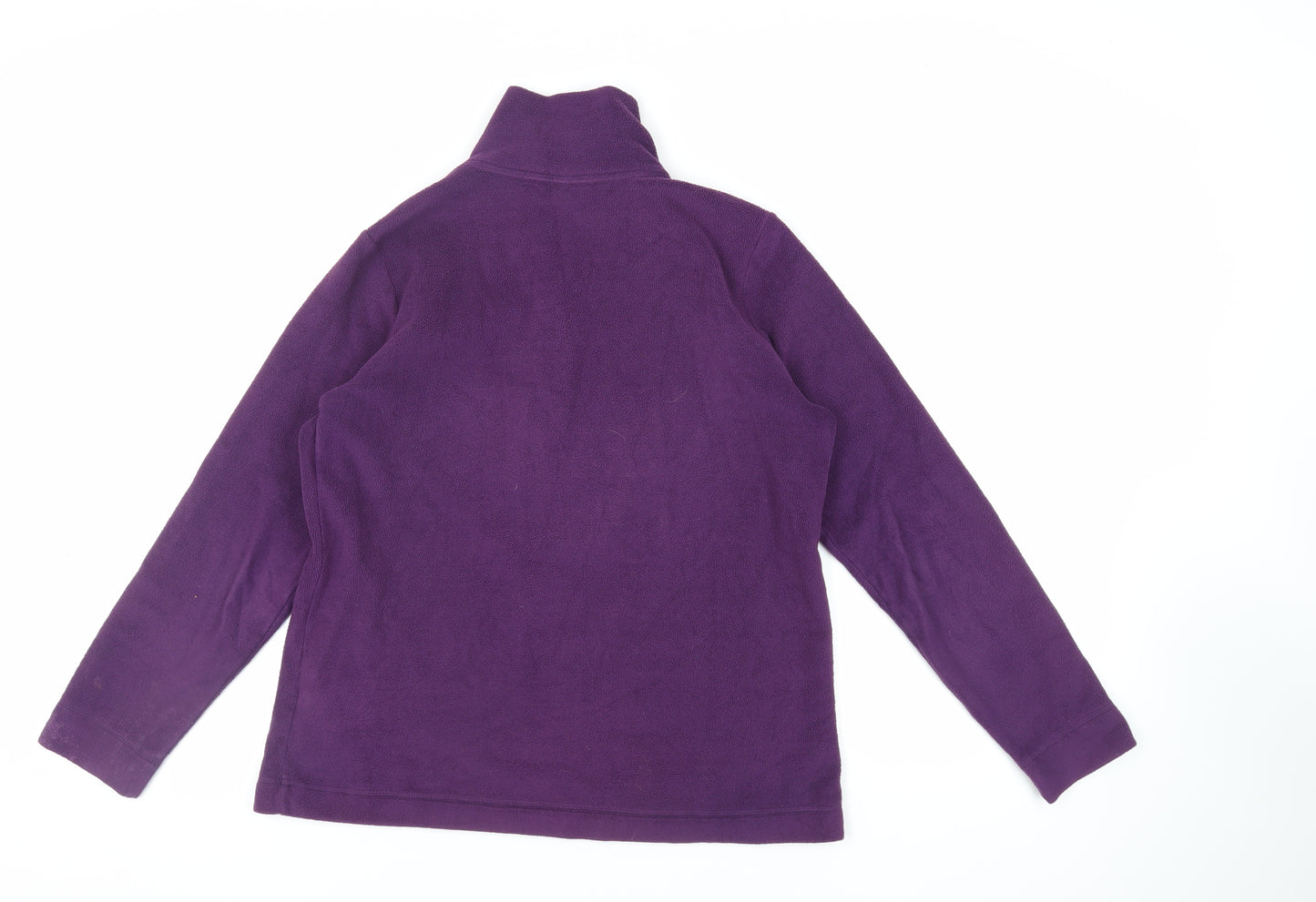 Lands' End Womens Purple Polyester Pullover Sweatshirt Size M Button