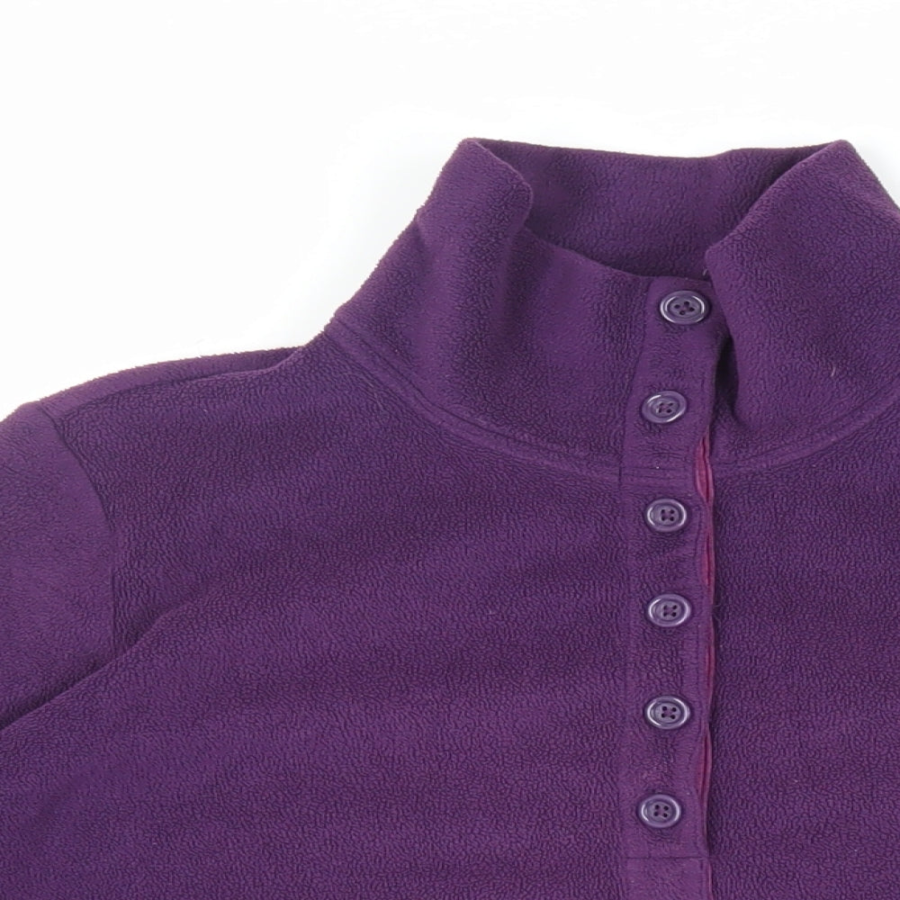 Lands' End Womens Purple Polyester Pullover Sweatshirt Size M Button