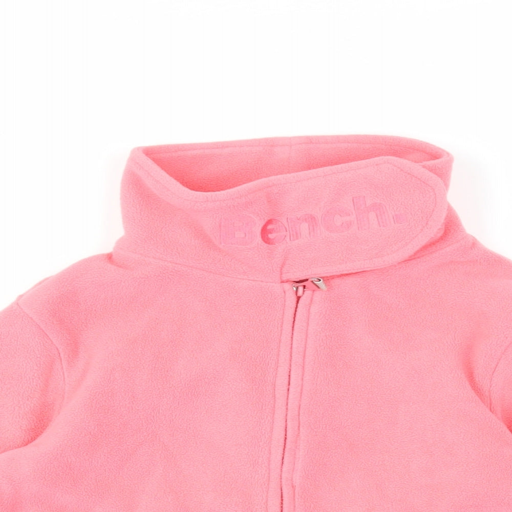 Bench Girls Pink Jacket Size 9-10 Years Zip - Zipped Pockets