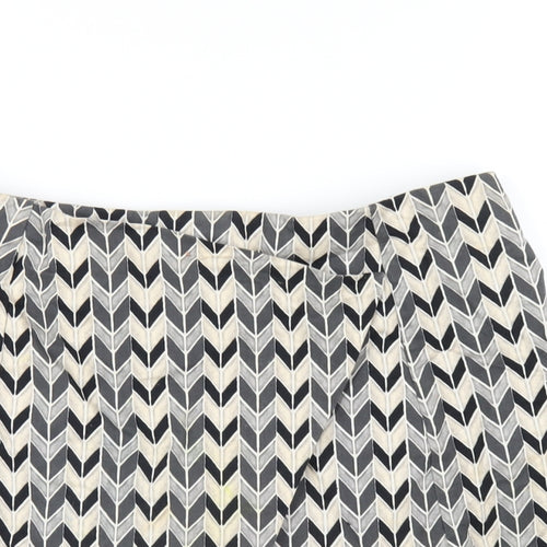 Topshop Womens Multicoloured Geometric Cotton Skort Skirt Size 10 Zip