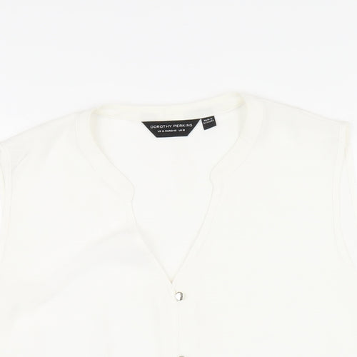 Dorothy Perkins Womens White Polyester Basic Blouse Size 18 V-Neck