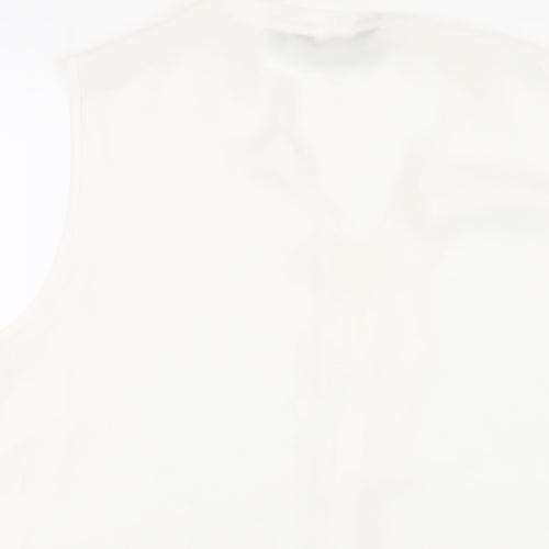 Dorothy Perkins Womens White Polyester Basic Blouse Size 18 V-Neck