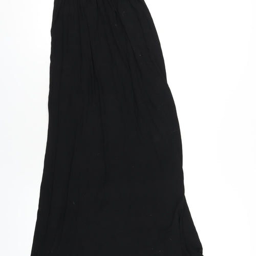 New Look Womens Black Viscose Maxi Size 10 Square Neck Pullover