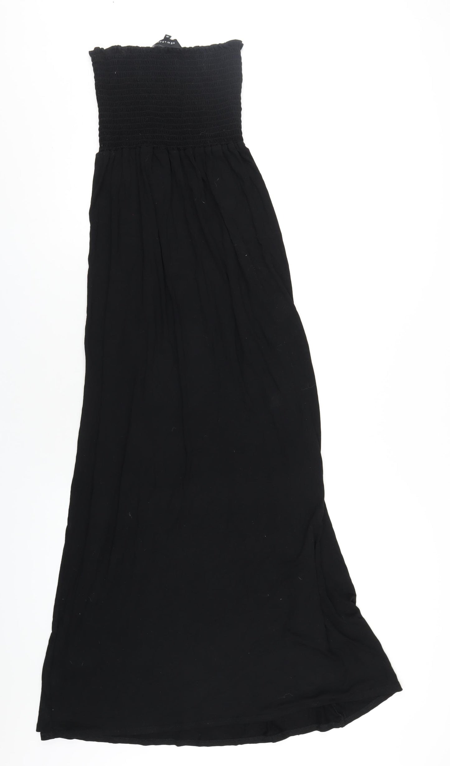 New Look Womens Black Viscose Maxi Size 10 Square Neck Pullover