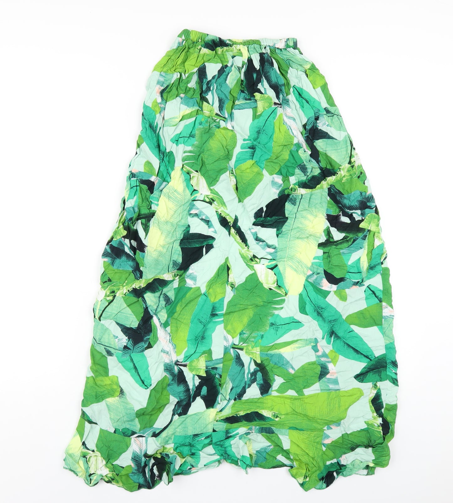 ASOS Womens Green Geometric Viscose A-Line Skirt Size 4