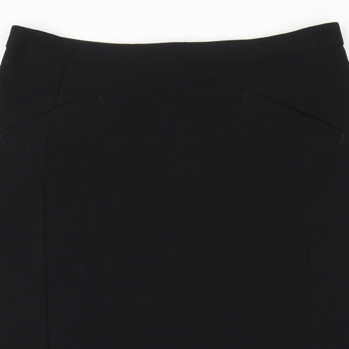 Marks and Spencer Womens Black Polyester Straight & Pencil Skirt Size 12 Zip