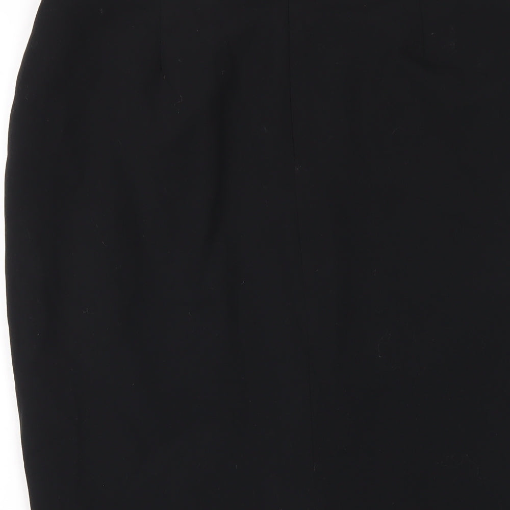 Marks and Spencer Womens Black Polyester Straight & Pencil Skirt Size 12 Zip