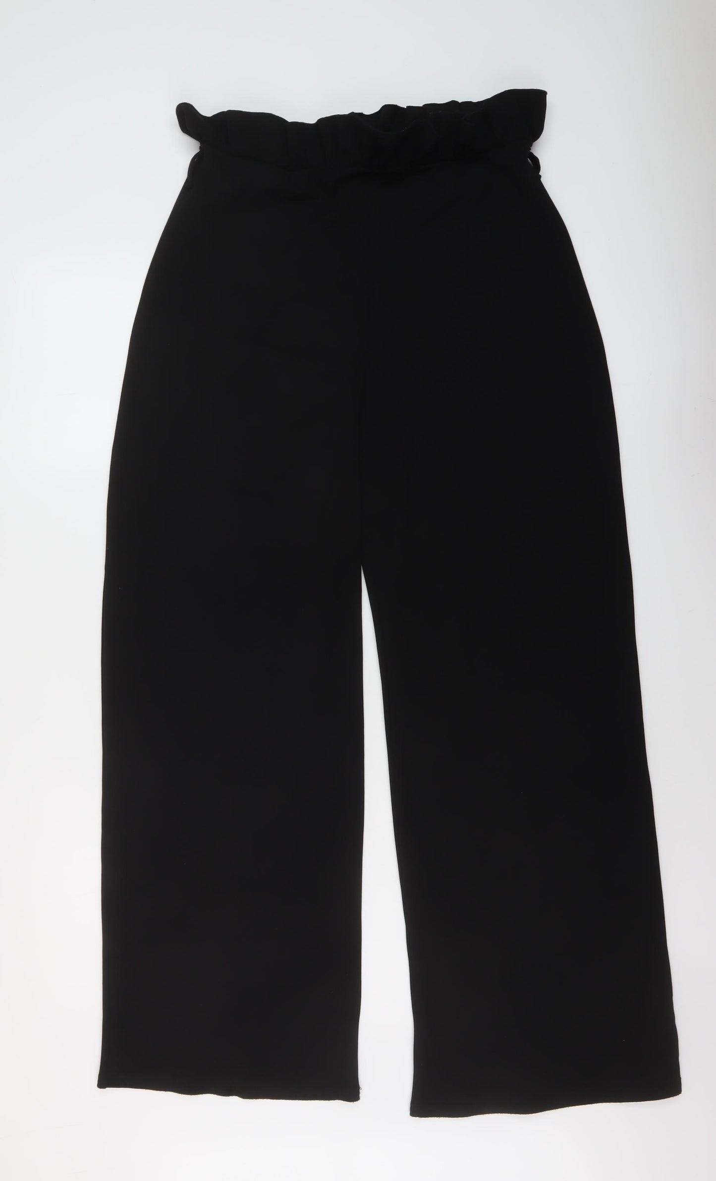 PRETTYLITTLETHING Womens Black Polyester Trousers Size 16 L30 in Regular