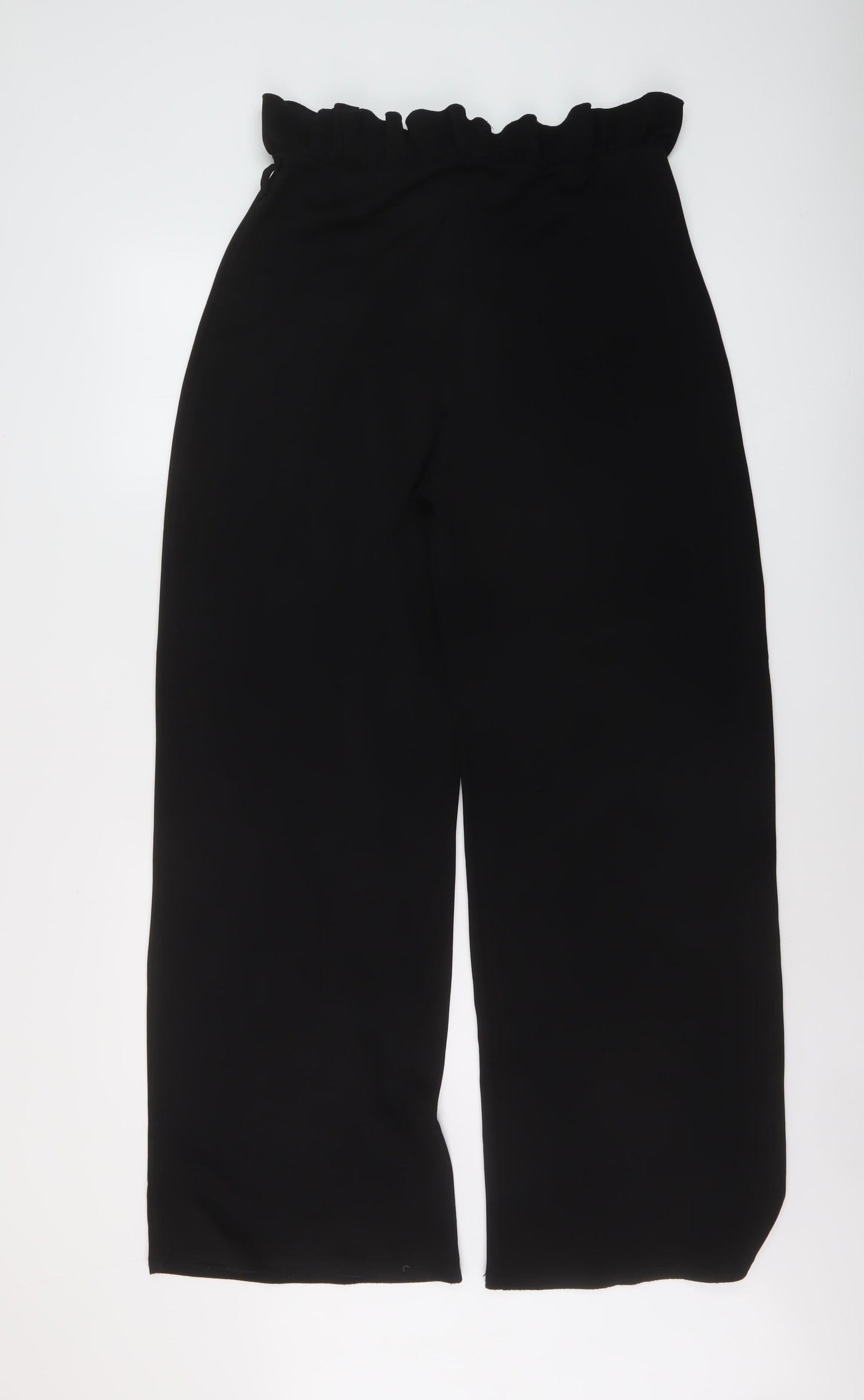 PRETTYLITTLETHING Womens Black Polyester Trousers Size 16 L30 in Regular