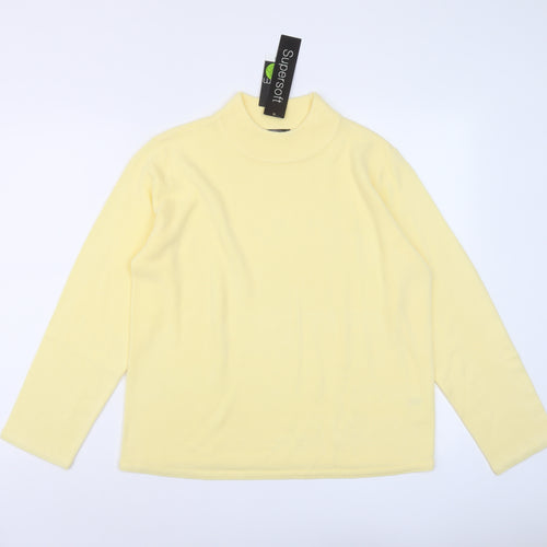 Bonmarché Womens Yellow Mock Neck Acrylic Pullover Jumper Size S