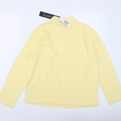 Bonmarché Womens Yellow Mock Neck Acrylic Pullover Jumper Size S