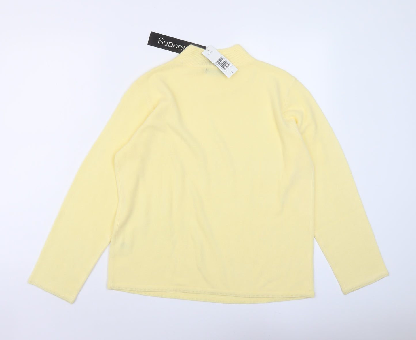 Bonmarché Womens Yellow Mock Neck Acrylic Pullover Jumper Size S