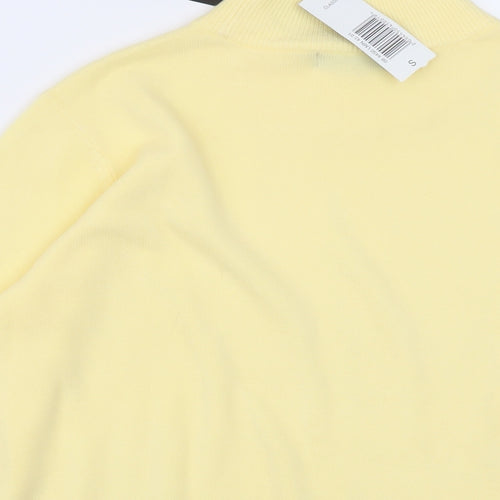 Bonmarché Womens Yellow Mock Neck Acrylic Pullover Jumper Size S