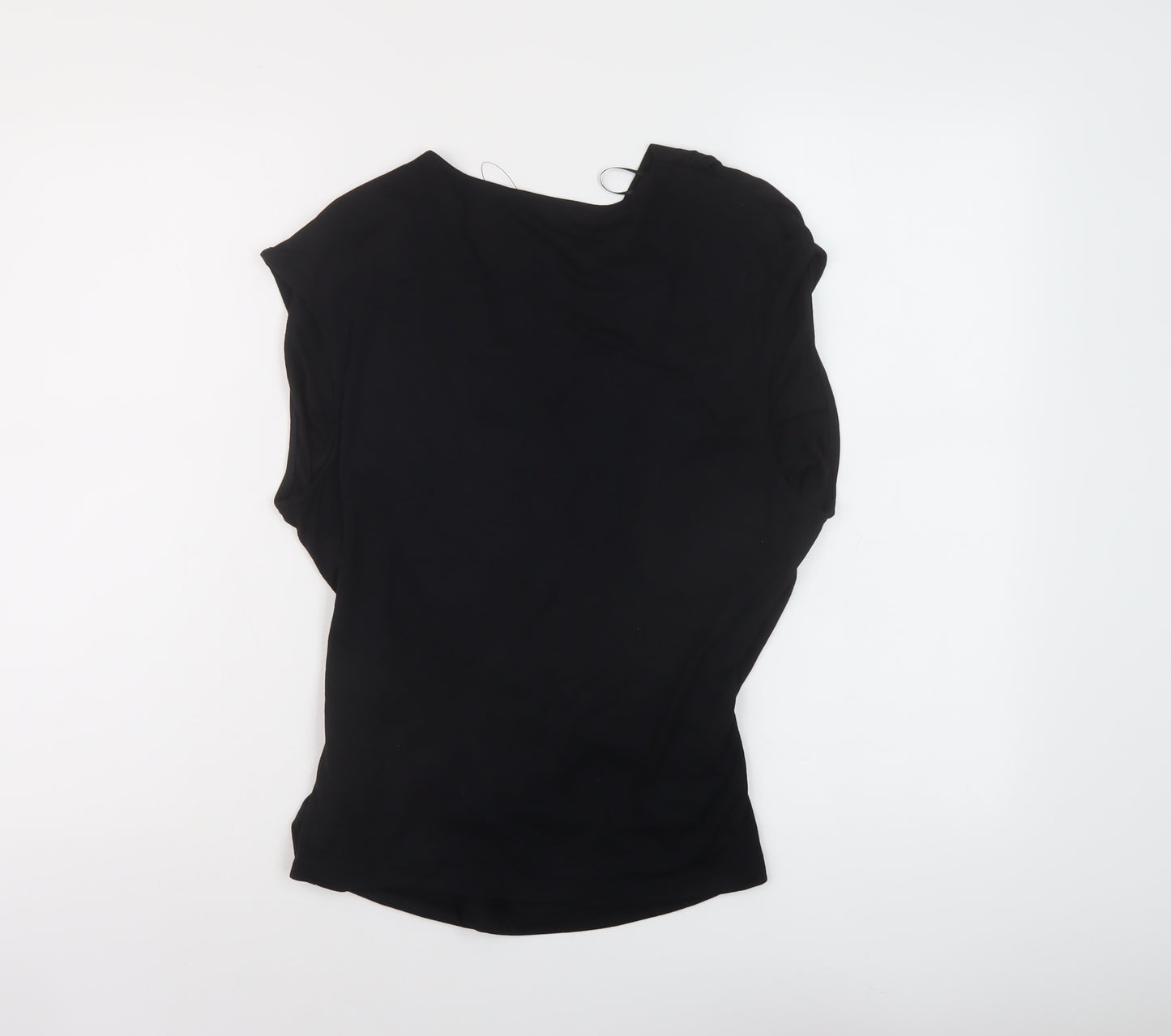 Marks and Spencer Womens Black Modal Basic Blouse Size 14 V-Neck