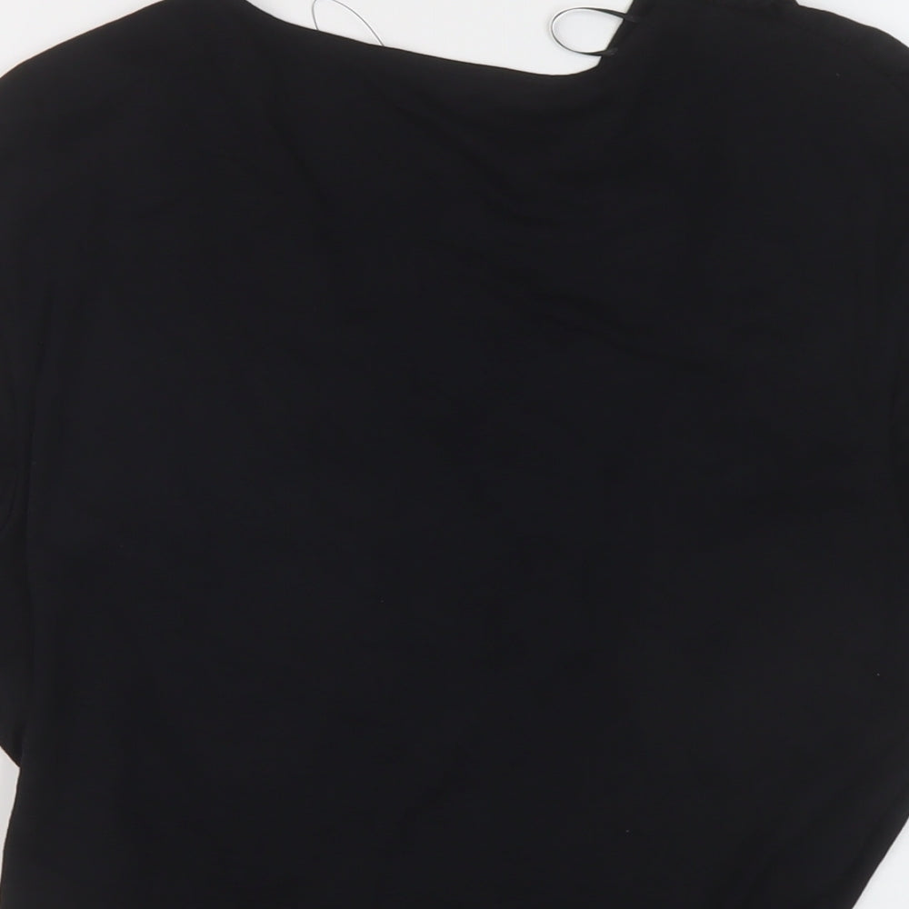 Marks and Spencer Womens Black Modal Basic Blouse Size 14 V-Neck