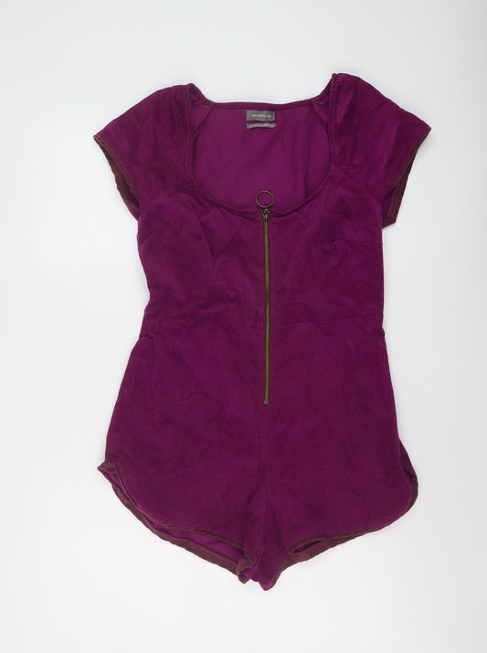 Urban Outfitters Womens Purple Cotton Playsuit One-Piece Size L Zip