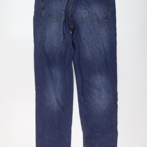 F&F Mens Blue Cotton Straight Jeans Size 30 in L32 in Regular Button