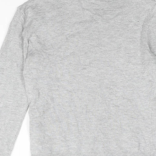 New Look Womens Grey Mock Neck Viscose Pullover Jumper Size 8