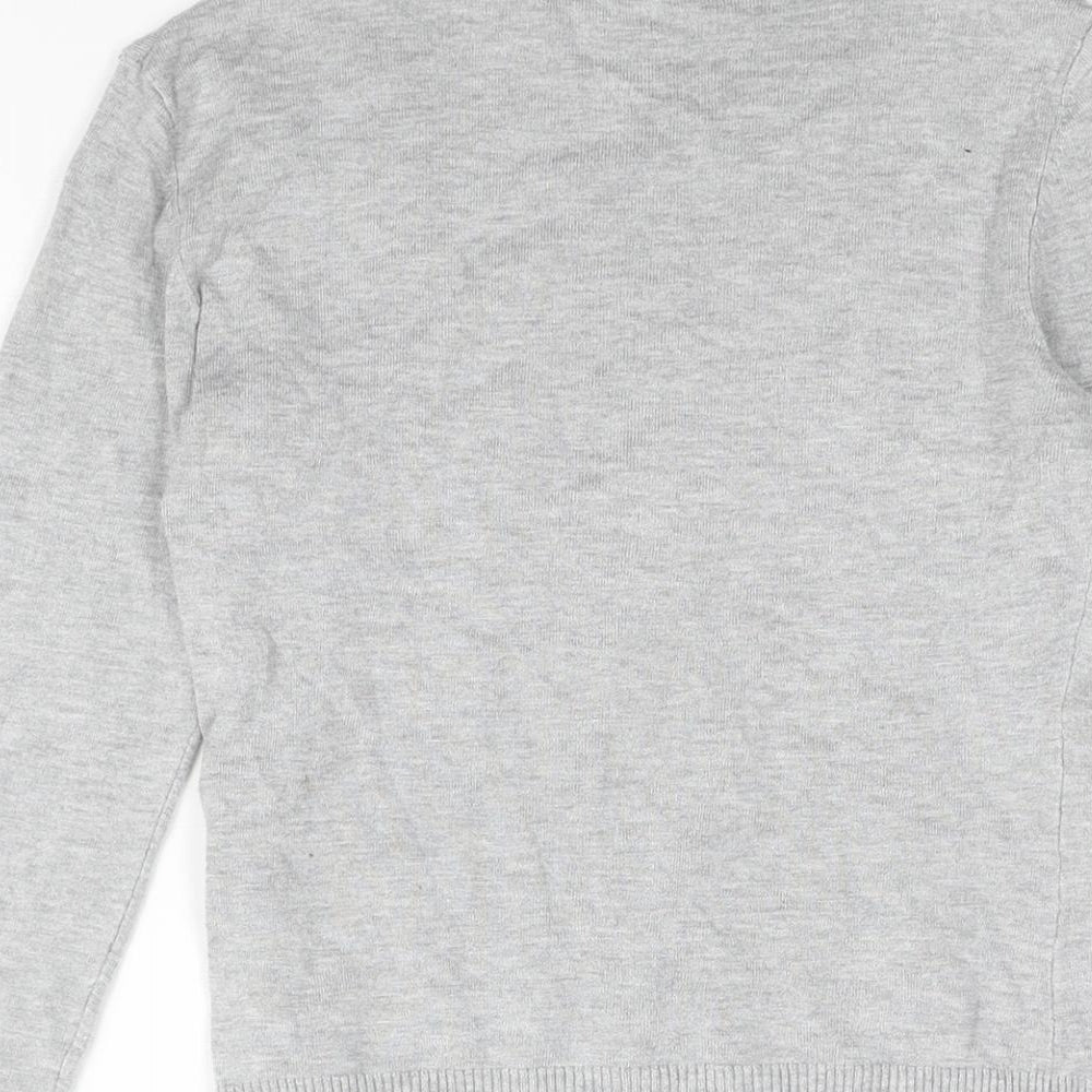 New Look Womens Grey Mock Neck Viscose Pullover Jumper Size 8