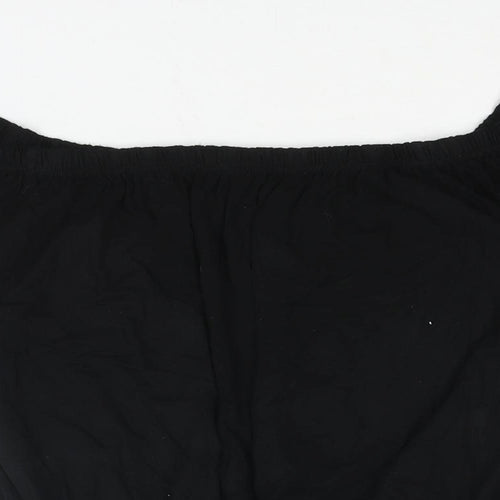 NEXT Womens Black Viscose Basic Blouse Size 14 Boat Neck - Rouched