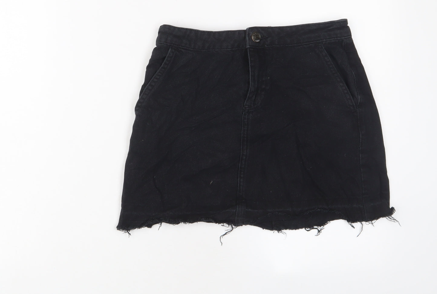 BDG Womens Black Cotton A-Line Skirt Size XS Zip