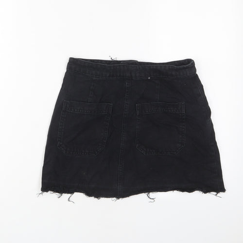 BDG Womens Black Cotton A-Line Skirt Size XS Zip