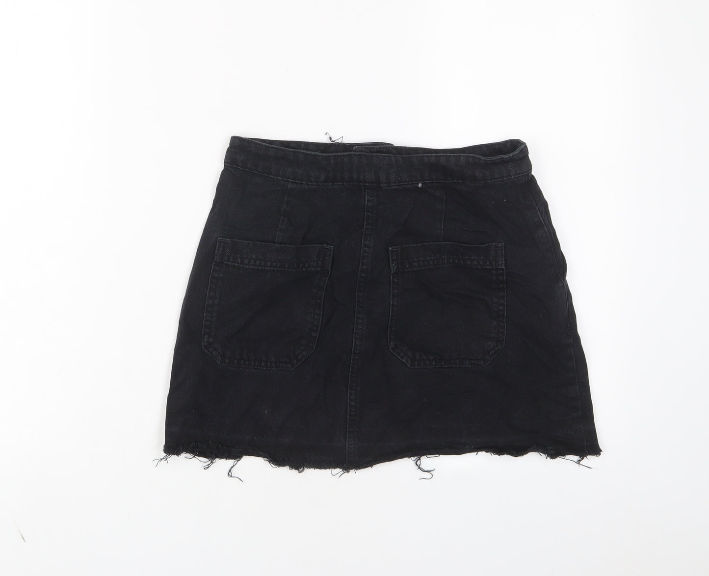 BDG Womens Black Cotton A-Line Skirt Size XS Zip