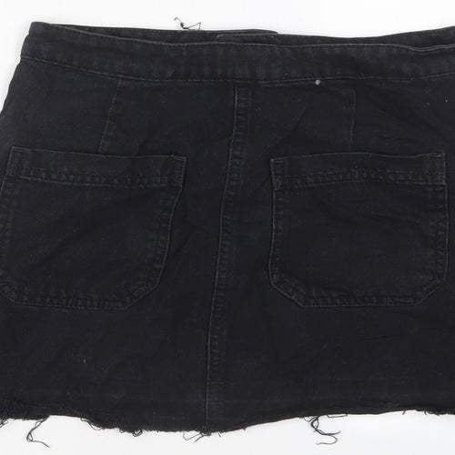 BDG Womens Black Cotton A-Line Skirt Size XS Zip