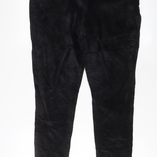 Laura Ashley Womens Black Cotton Trousers Size 14 L30 in Regular Zip