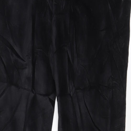 Laura Ashley Womens Black Cotton Trousers Size 14 L30 in Regular Zip