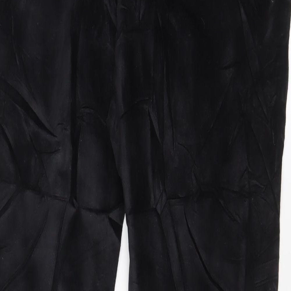 Laura Ashley Womens Black Cotton Trousers Size 14 L30 in Regular Zip