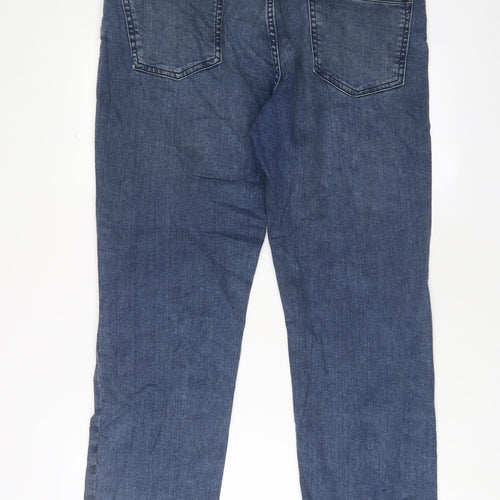 Denim & Co. Mens Blue Cotton Straight Jeans Size 36 in L32 in Regular Button