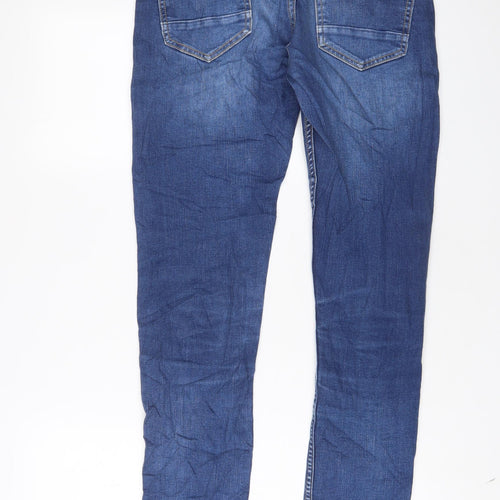 NEXT Mens Blue Cotton Skinny Jeans Size 30 in L33 in Regular Zip - Long Leg