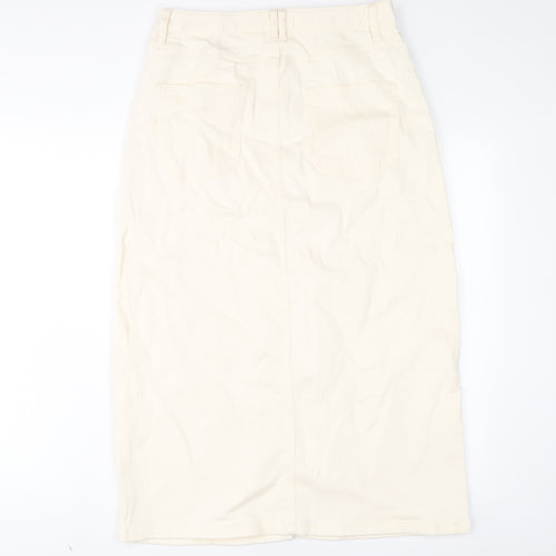 Nobody's Child Womens Beige Cotton A-Line Skirt Size 12 Zip