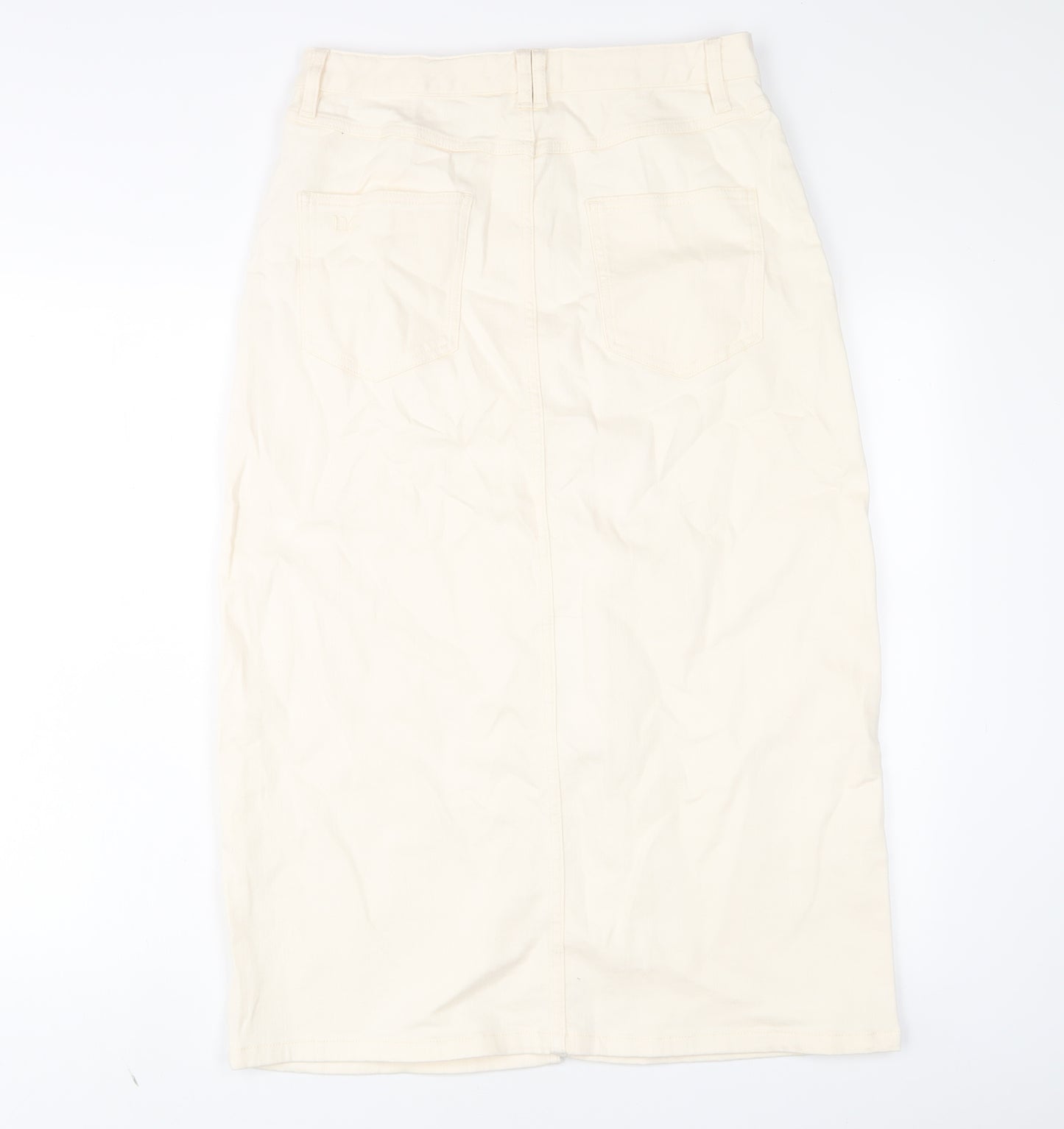 Nobody's Child Womens Beige Cotton A-Line Skirt Size 12 Zip