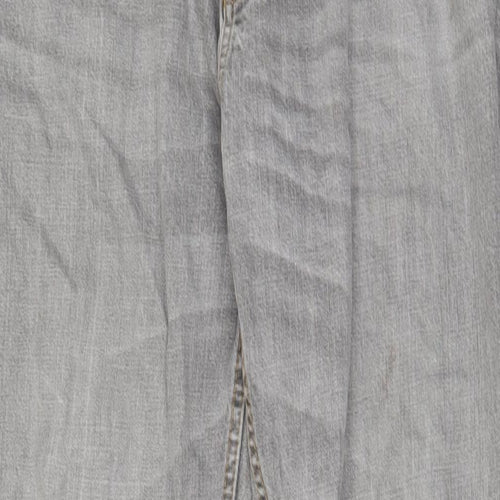 TU Mens Grey Cotton Straight Jeans Size 36 in L30 in Regular Zip