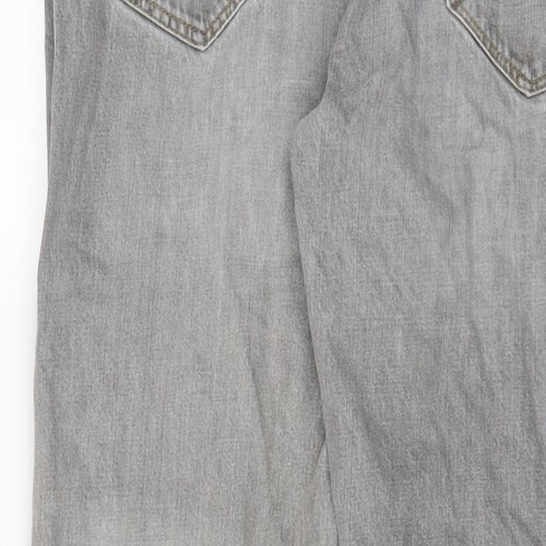 TU Mens Grey Cotton Straight Jeans Size 36 in L30 in Regular Zip