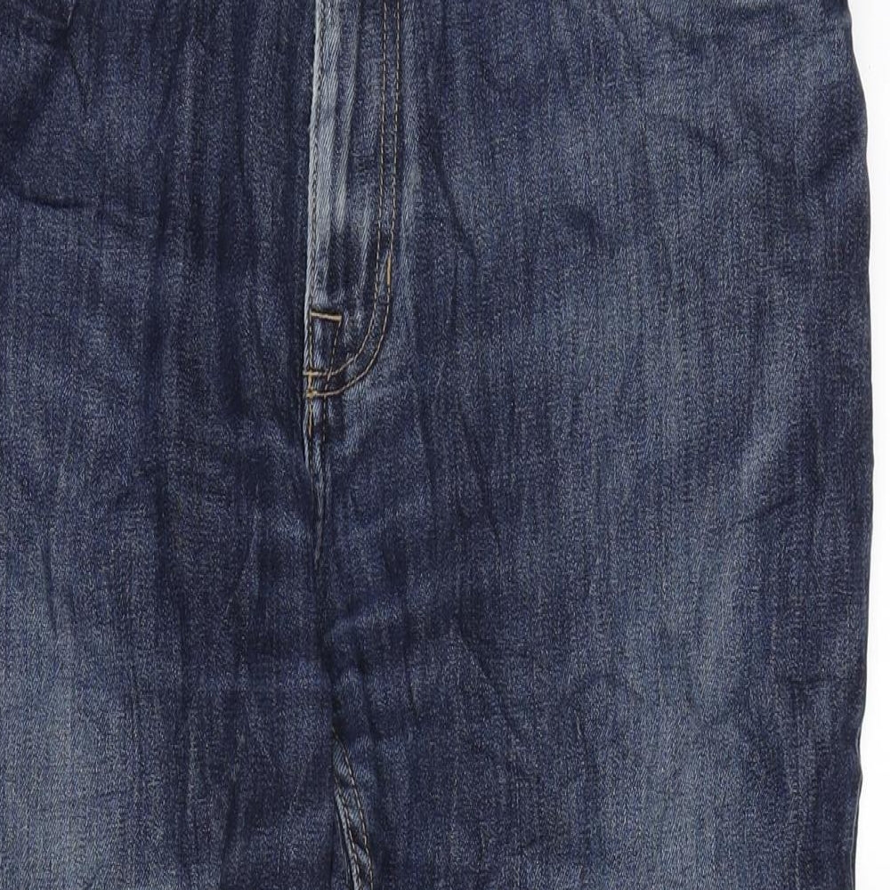 Blue Harbour Mens Blue Cotton Blend Straight Jeans Size 36 in L29 in Regular Zip