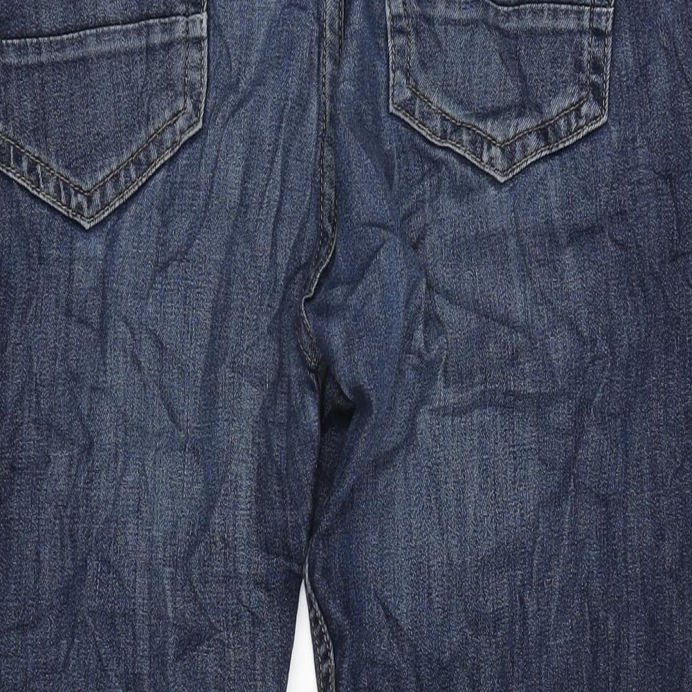 Blue Harbour Mens Blue Cotton Blend Straight Jeans Size 36 in L29 in Regular Zip