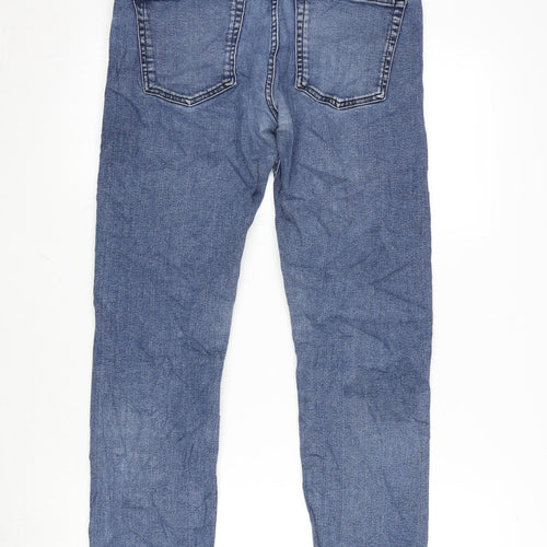 NEXT Mens Blue Cotton Blend Straight Jeans Size 30 in L29 in Slim Zip