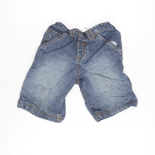 TU Boys Blue Cotton Cargo Shorts Size 4-5 Years Regular Zip - Waist 20 Inches.- Inside leg 10 inches.