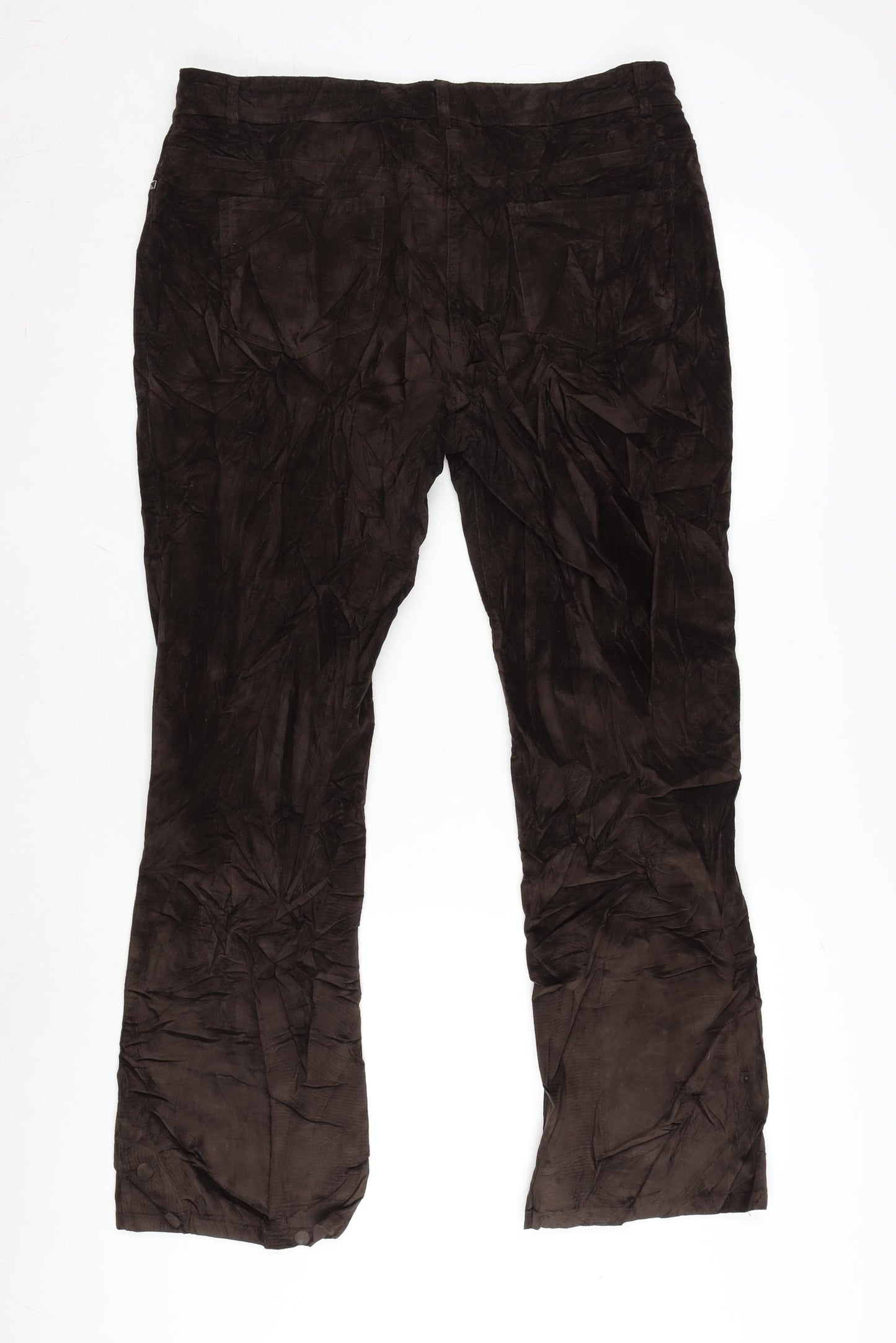 Joe Browns Womens Brown Cotton Trousers Size 14 L28 in Regular Zip