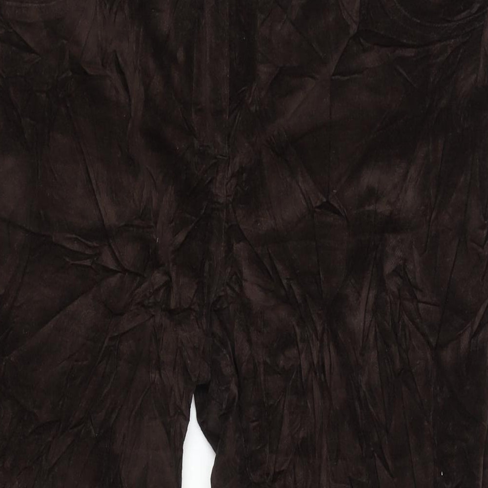 Joe Browns Womens Brown Cotton Trousers Size 14 L28 in Regular Zip