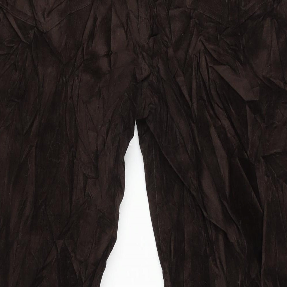 Joe Browns Womens Brown Cotton Trousers Size 14 L28 in Regular Zip