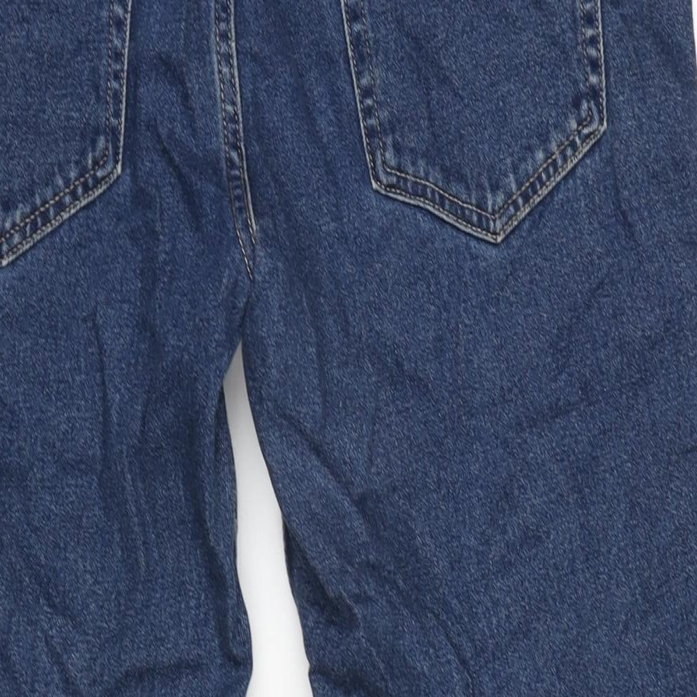 George Mens Blue Cotton Cropped Jeans Size 36 in L26 in Regular Zip